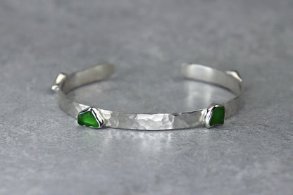 Welsh Sea Glass Sterling Silver Cuff