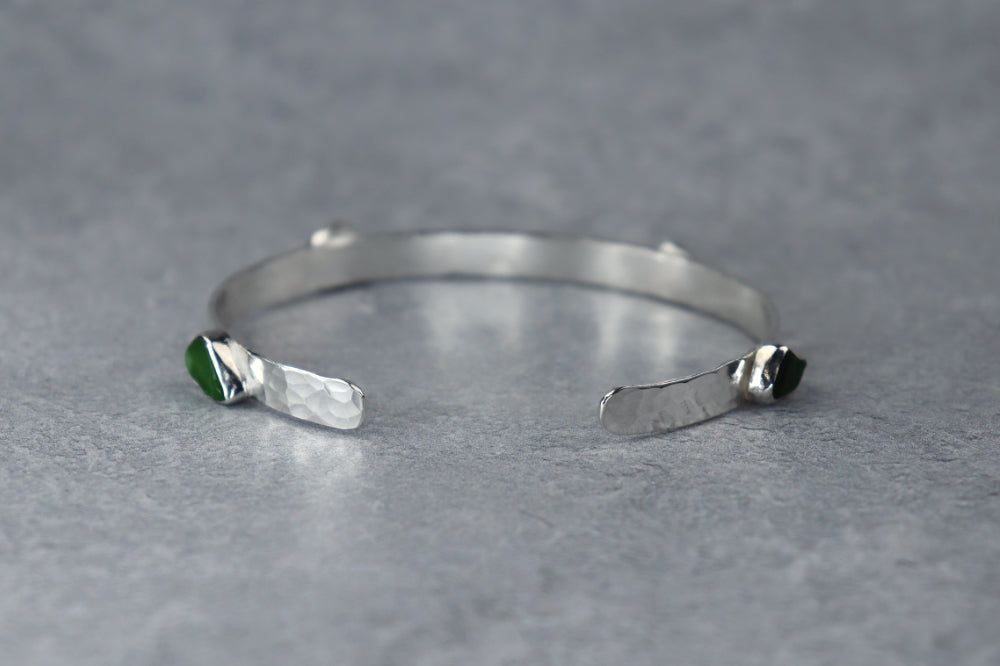 Welsh Sea Glass Sterling Silver Cuff
