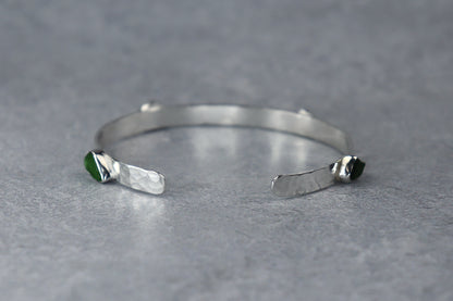 Welsh Sea Glass Sterling Silver Cuff