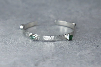 Welsh Sea Glass Sterling Silver Cuff