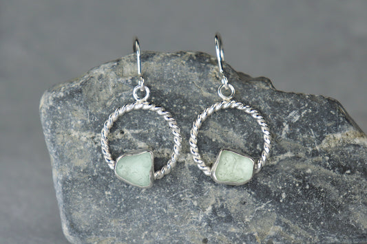 Welsh Sea Glass Geometric Earrings