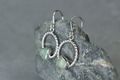 Welsh Sea Glass Geometric Earrings