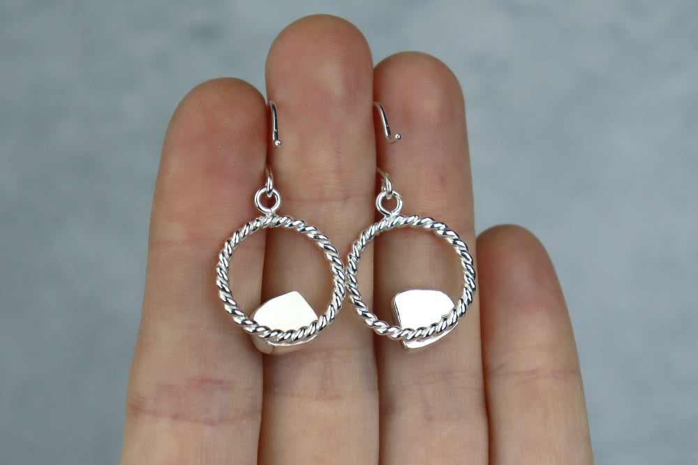 Welsh Sea Glass Geometric Earrings