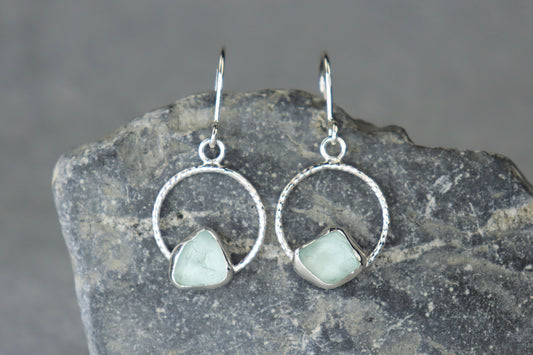 Welsh Sea Glass Geometric Earrings