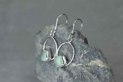 Welsh Sea Glass Geometric Earrings