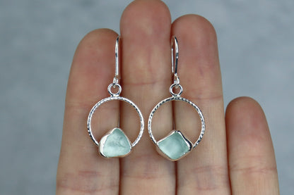 Welsh Sea Glass Geometric Earrings