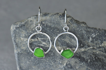 Welsh Sea Glass Geometric Earrings