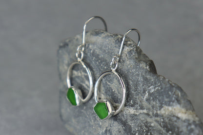 Welsh Sea Glass Geometric Earrings