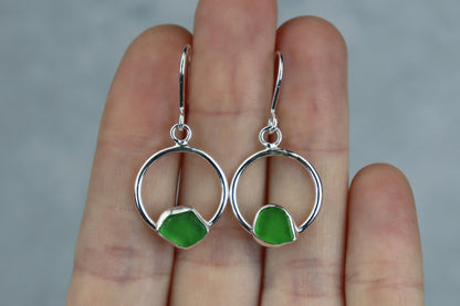 Welsh Sea Glass Geometric Earrings