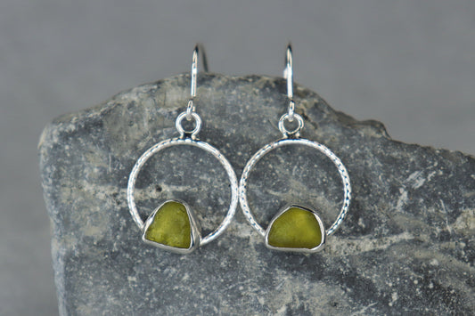 Welsh Sea Glass Geometric Earrings