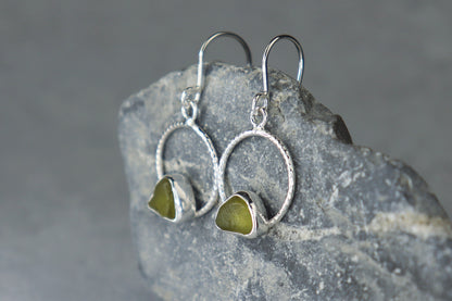 Welsh Sea Glass Geometric Earrings
