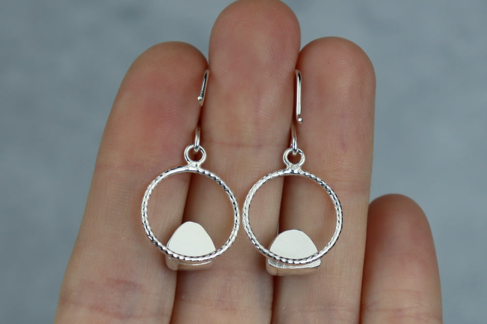 Welsh Sea Glass Geometric Earrings