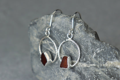 Welsh Sea Glass Geometric Earrings