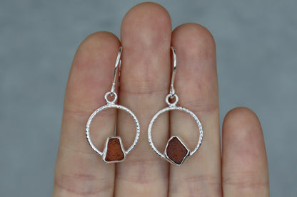 Welsh Sea Glass Geometric Earrings