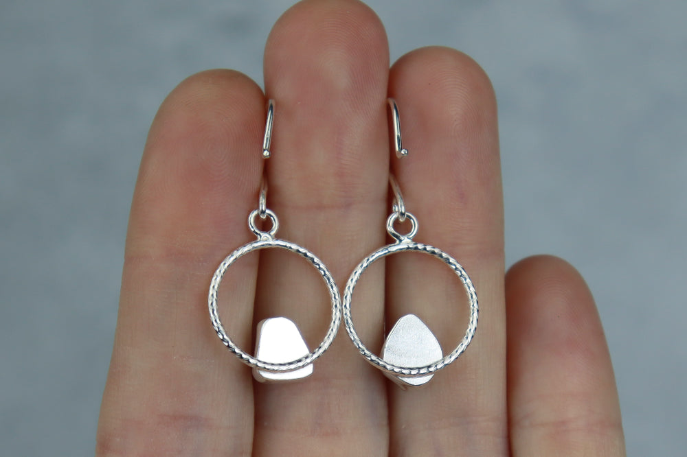 Welsh Sea Glass Geometric Earrings