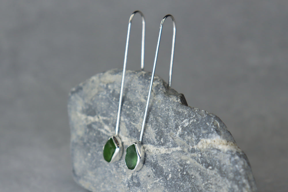 Welsh Sea Glass Drop Earrings