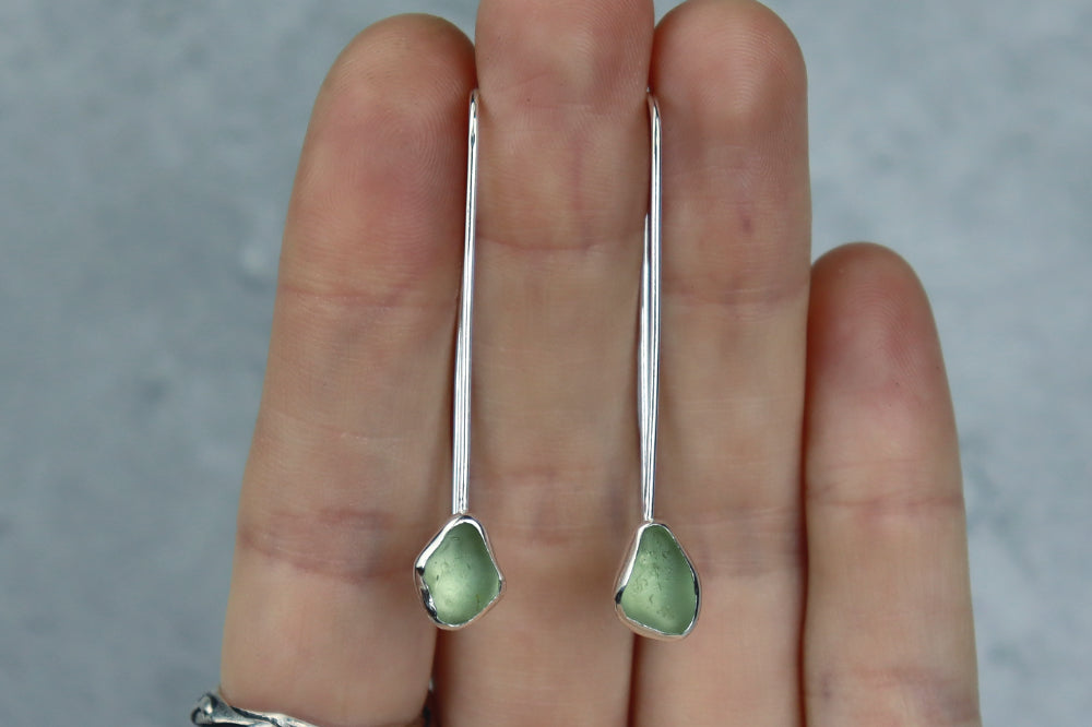 Welsh Sea Glass Drop Earrings