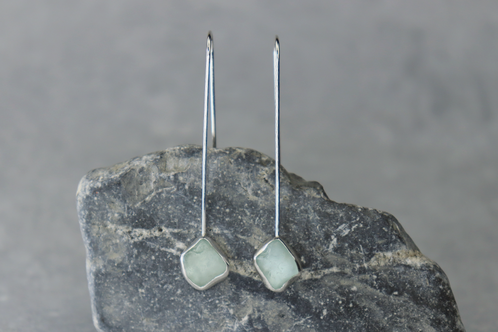 Welsh Sea Glass Drop Earrings