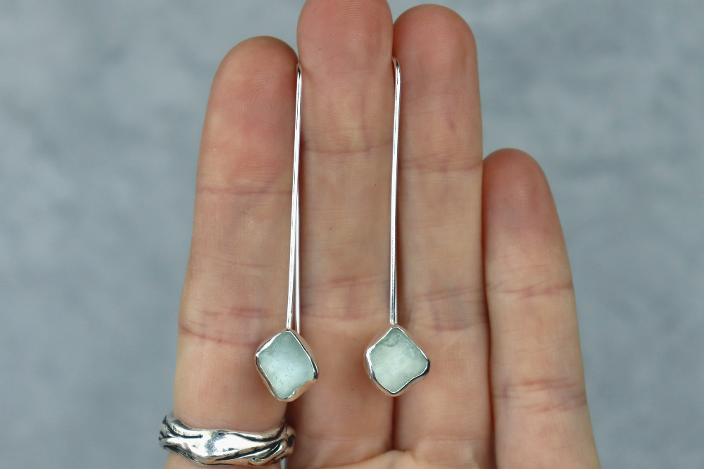 Welsh Sea Glass Drop Earrings