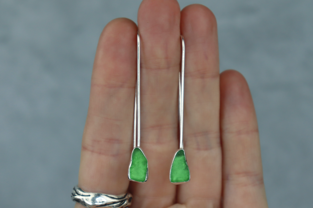 Welsh Sea Glass Drop Earrings