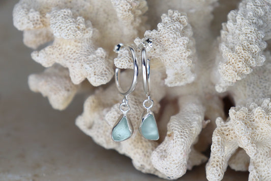 Welsh Sea Glass Hoop Earrings