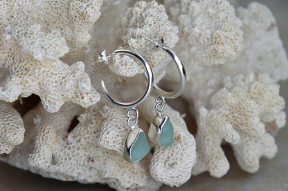 Welsh Sea Glass Hoop Earrings