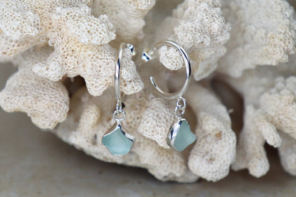 Welsh Sea Glass Hoop Earrings