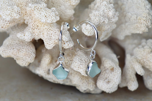 Welsh Sea Glass Hoop Earrings
