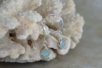 Welsh Sea Glass Hoop Earrings