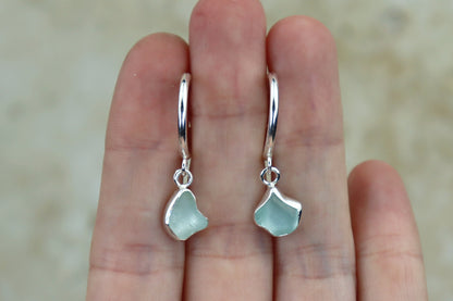 Welsh Sea Glass Hoop Earrings
