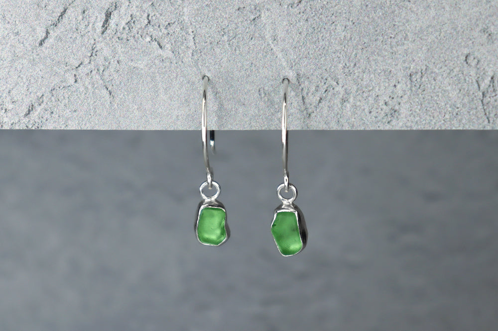 Welsh Sea Glass Hoop Earrings