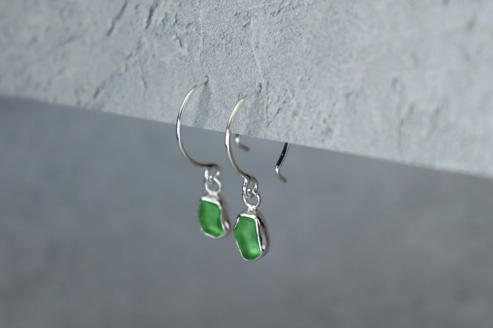 Welsh Sea Glass Hoop Earrings
