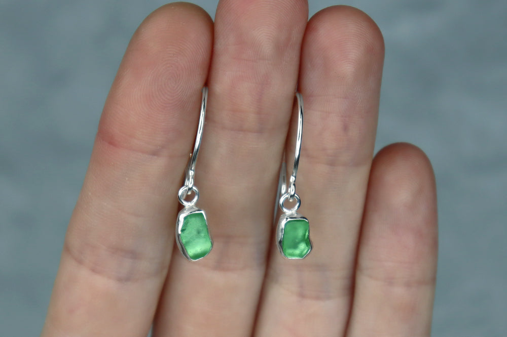 Welsh Sea Glass Hoop Earrings