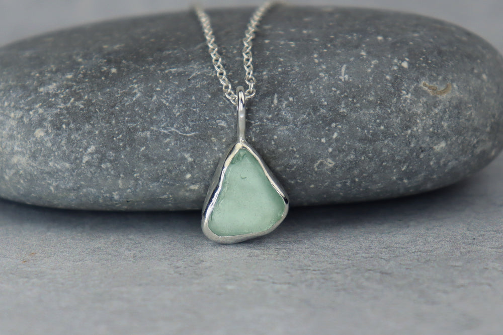 Welsh Sea Glass Silver Necklace
