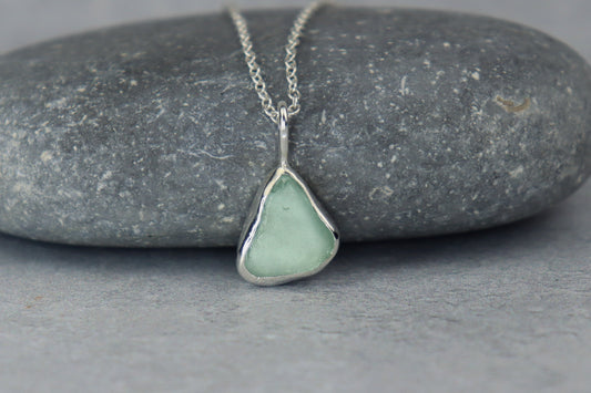 Welsh Sea Glass Silver Necklace