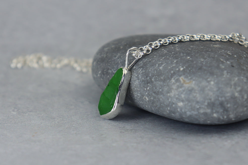 Welsh Sea Glass Silver Necklace