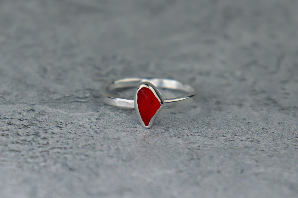 UK Size O/P Welsh Sea Glass Ring