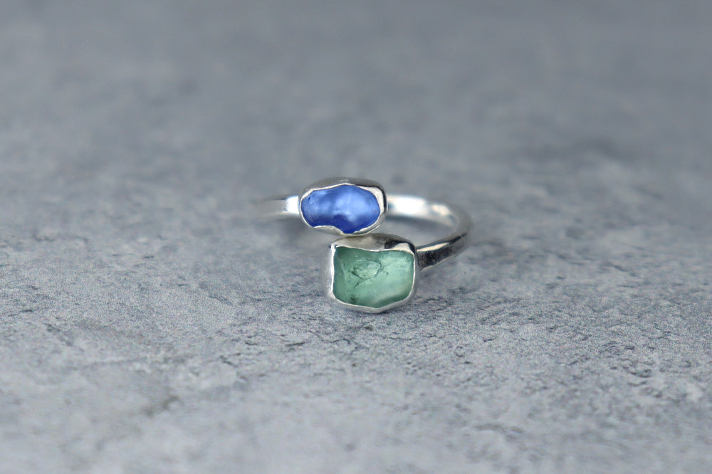 UK Size L Welsh Sea Glass Ring