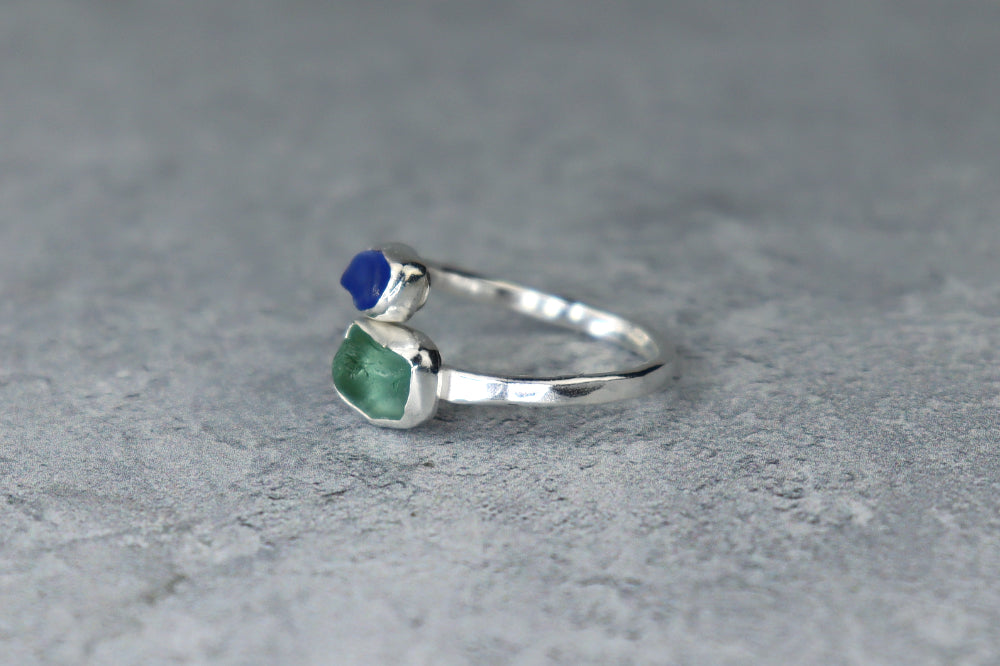 UK Size L Welsh Sea Glass Ring
