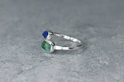 UK Size L Welsh Sea Glass Ring