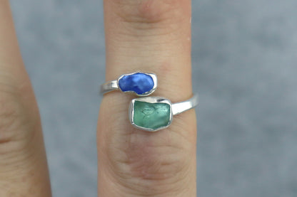 UK Size L Welsh Sea Glass Ring