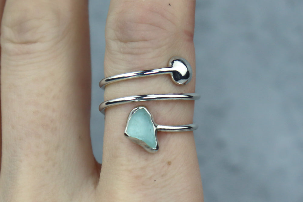 UK Size N/O Welsh Sea Glass Ring