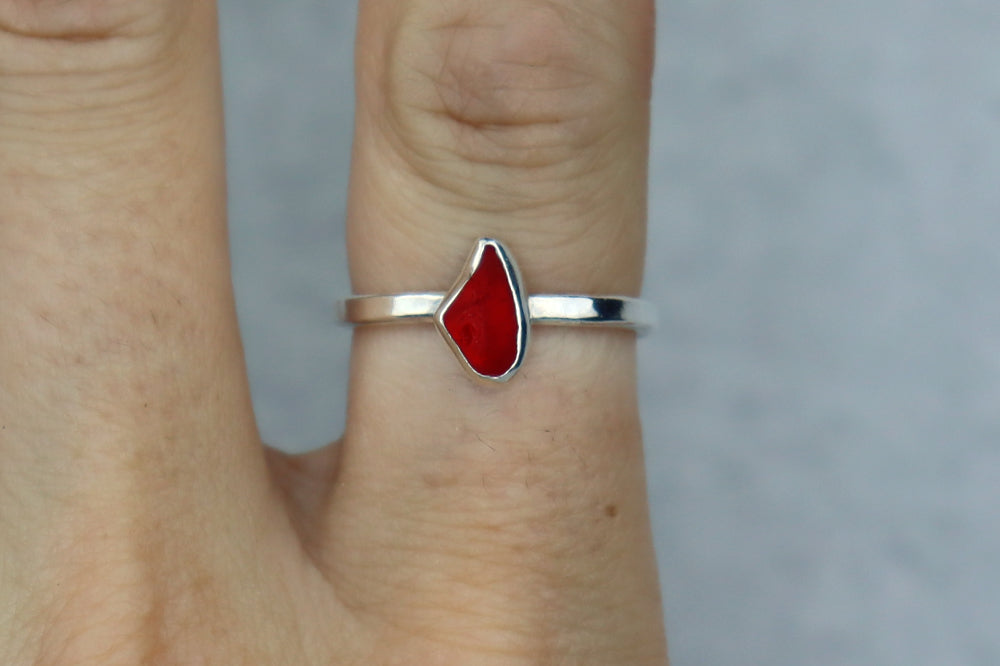 UK Size O/P Welsh Sea Glass Ring