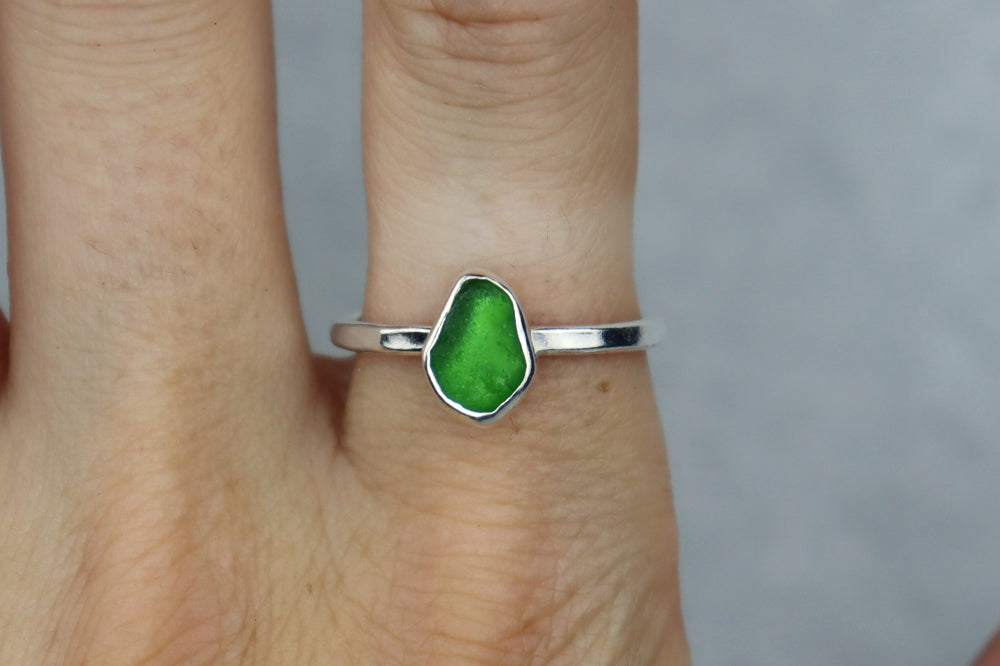 UK Size U Welsh Sea Glass Ring