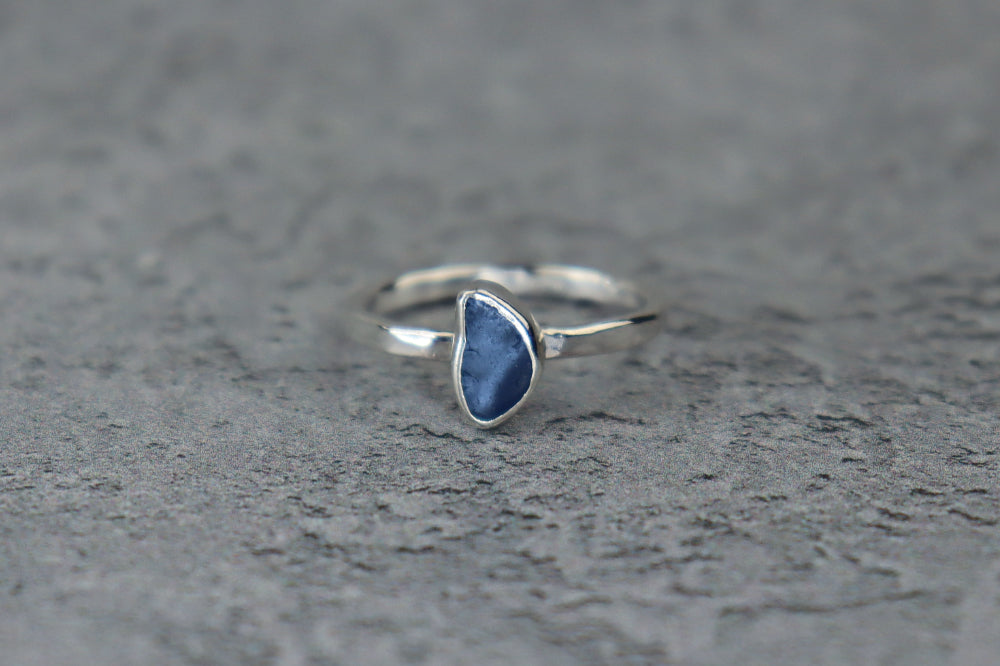 UK Size M Welsh Sea Glass Ring