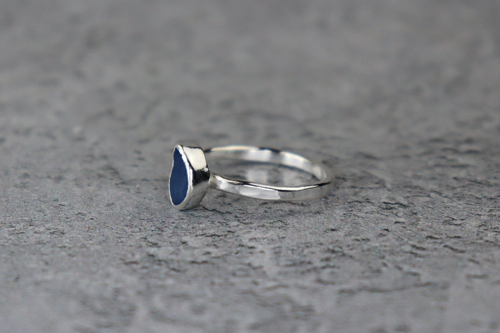 UK Size M Welsh Sea Glass Ring