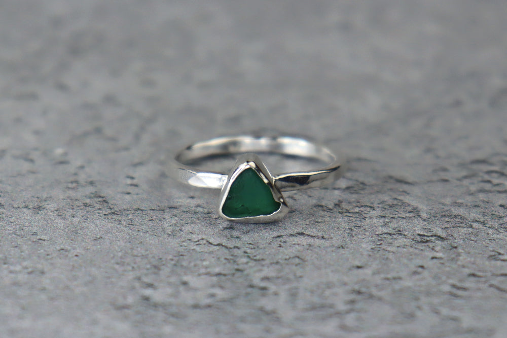 UK Size Q Welsh Sea Glass Ring
