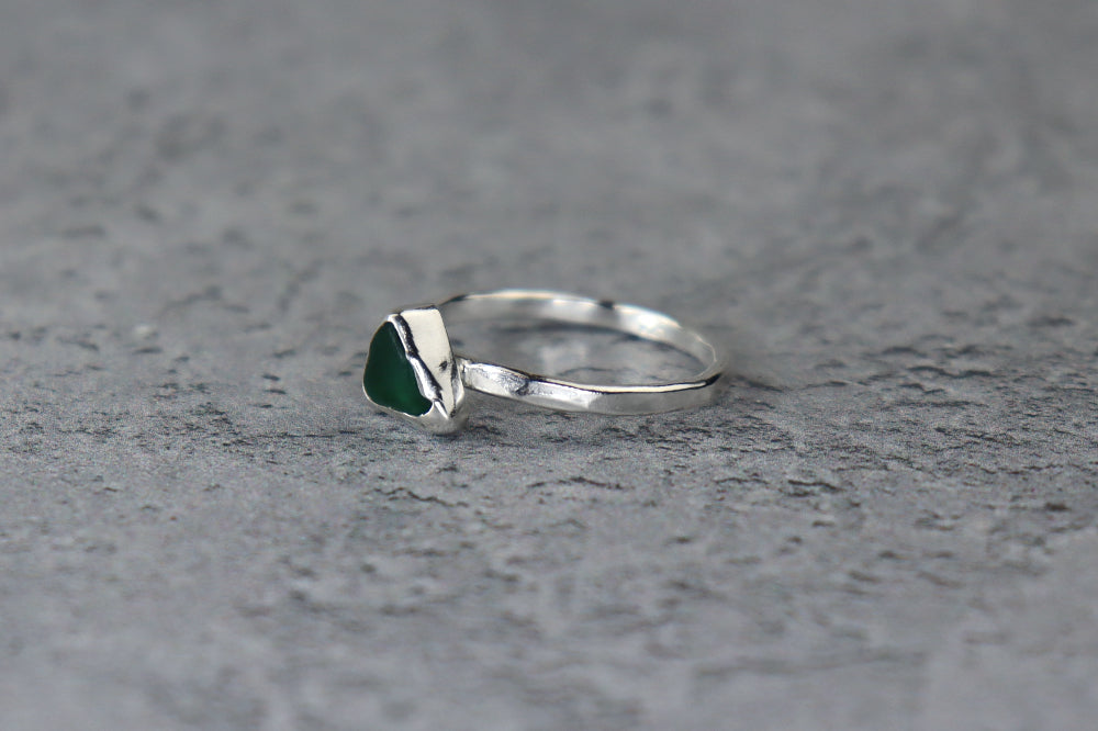 UK Size Q Welsh Sea Glass Ring