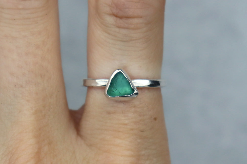 UK Size Q Welsh Sea Glass Ring