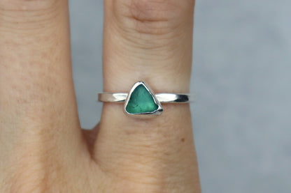 UK Size Q Welsh Sea Glass Ring
